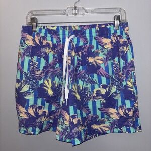 Chubbies "The Sunday Linners" Seersucker Tropical Swim Trunks 5.5" Men's Size L